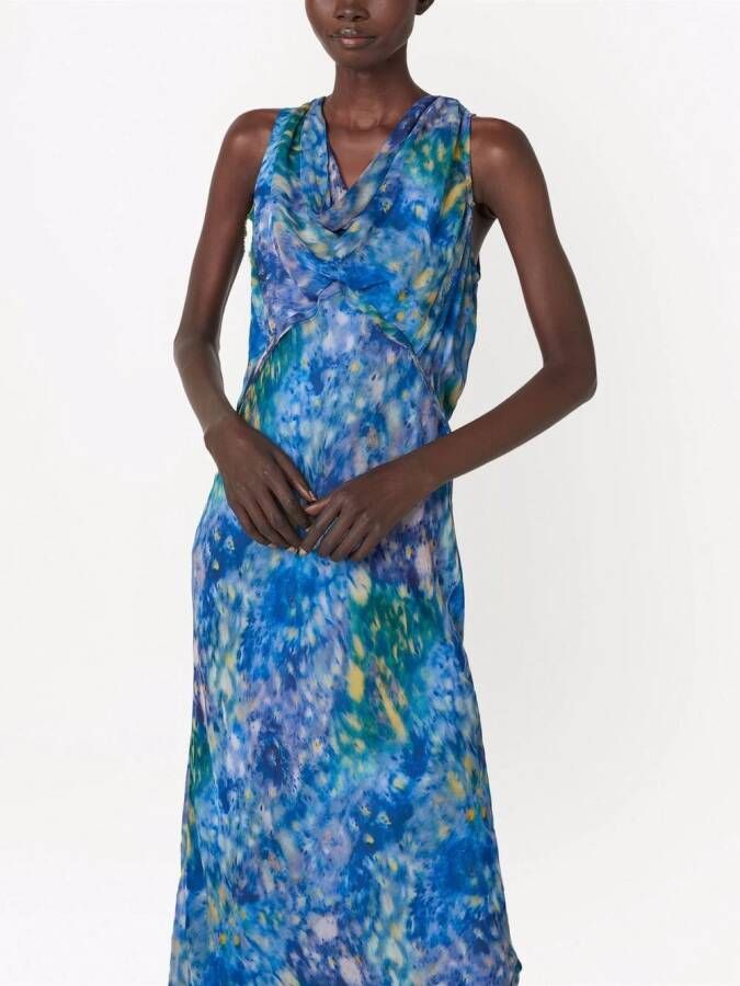 Marc Jacobs Midi-jurk met bloemenprint Blauw