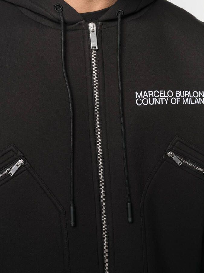 Marcelo Burlon County of Milan Bomberjack met logopatch Zwart