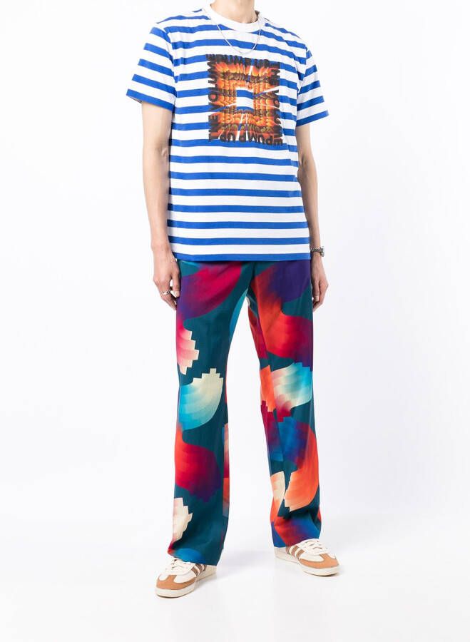 Marcelo Burlon County of Milan Gestreept T-shirt Blauw
