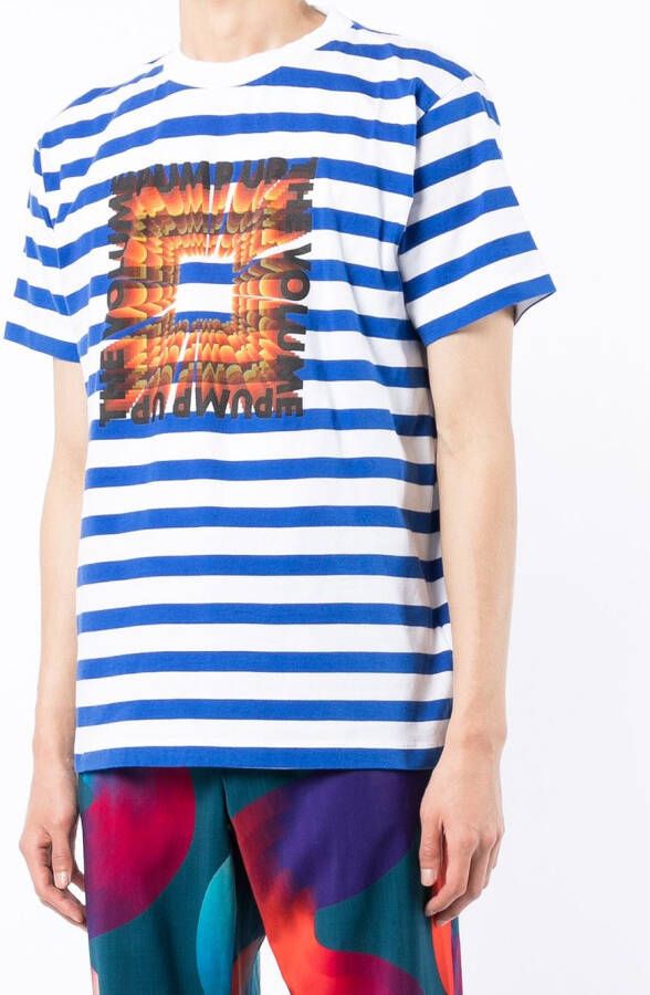 Marcelo Burlon County of Milan Gestreept T-shirt Blauw