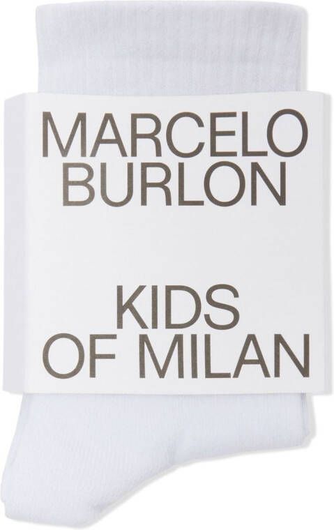 Marcelo Burlon County Of Milan Kids Enkelsokken met logoprint Wit