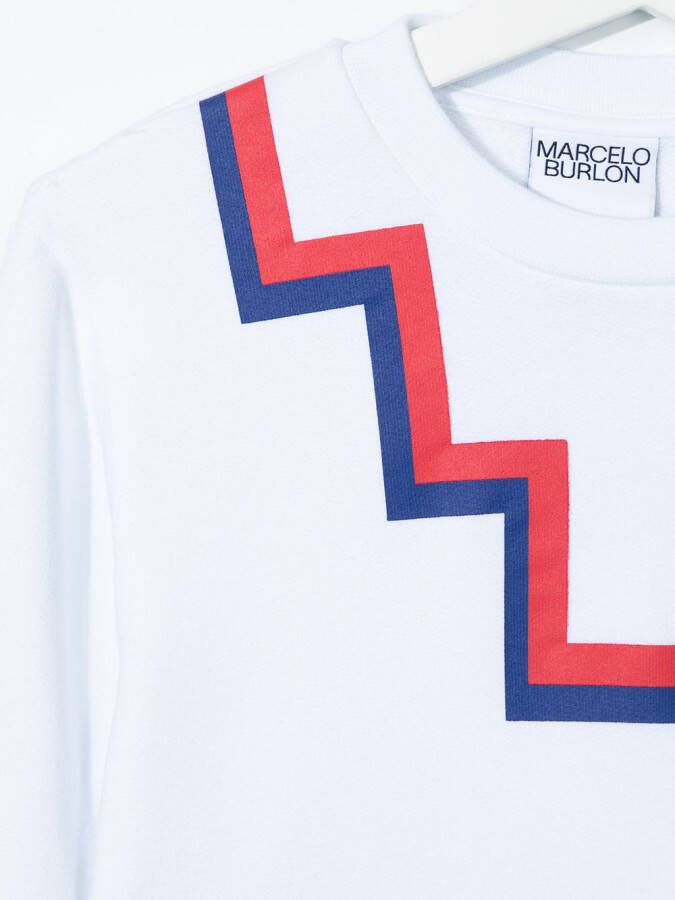 Marcelo Burlon County Of Milan Kids Sweater met logoprint Wit