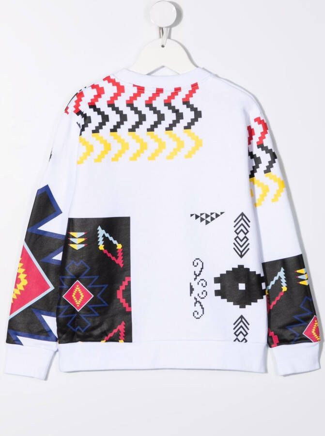 Marcelo Burlon County Of Milan Kids Sweater met patchwork Wit