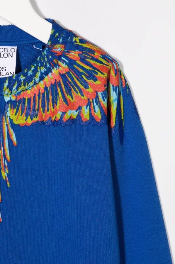 Marcelo Burlon County Of Milan Kids Sweater met vleugelprint Blauw