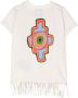 Marcelo Burlon County Of Milan Kids T-shirt met franje Beige - Thumbnail 2