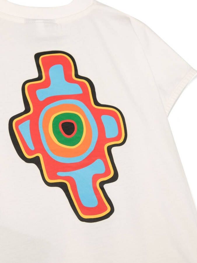 Marcelo Burlon County Of Milan Kids T-shirt met franje Beige