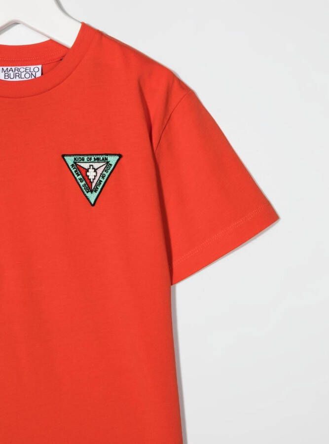 Marcelo Burlon County Of Milan Kids T-shirt met logopatch Rood