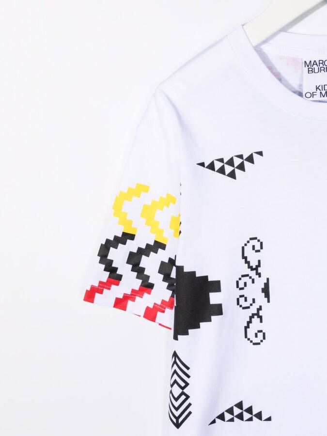 Marcelo Burlon County Of Milan Kids T-shirt met patchwork Wit