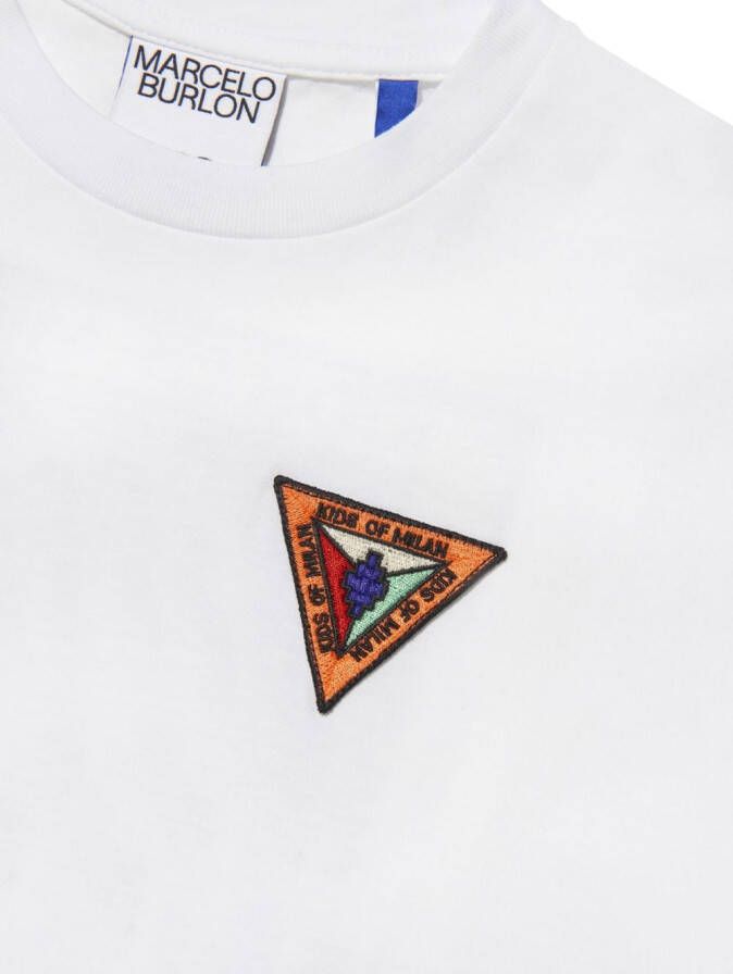 Marcelo Burlon County Of Milan Kids T-shirt met print Wit