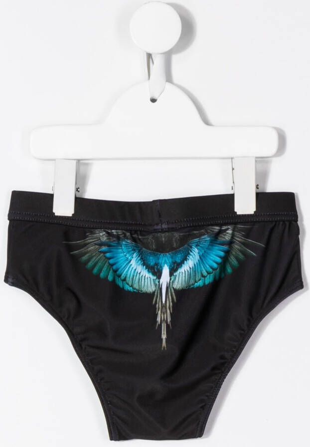 Marcelo Burlon County Of Milan Kids Zwembroek met contrasterend logo Zwart