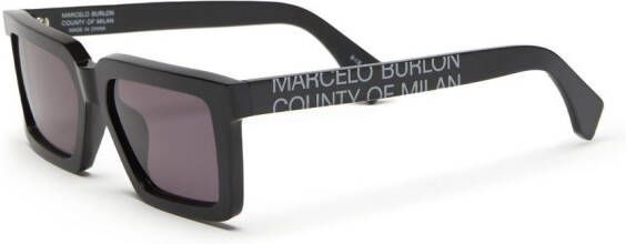 Marcelo Burlon County of Milan Paramela zonnebril met vierkant montuur Zwart