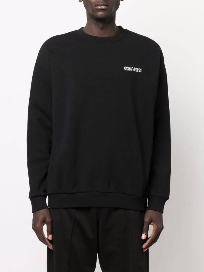 Marcelo Burlon County of Milan Sweater met geborduurd logo Zwart