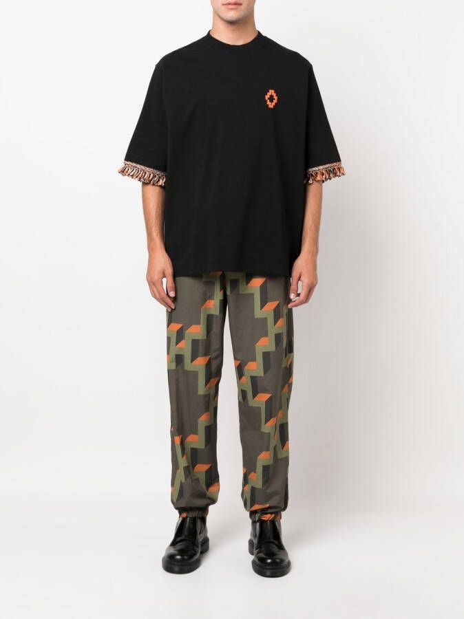 Marcelo Burlon County of Milan T-shirt met franje afwerking Zwart