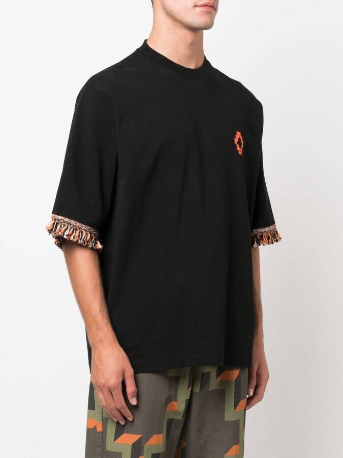 Marcelo Burlon County of Milan T-shirt met franje afwerking Zwart