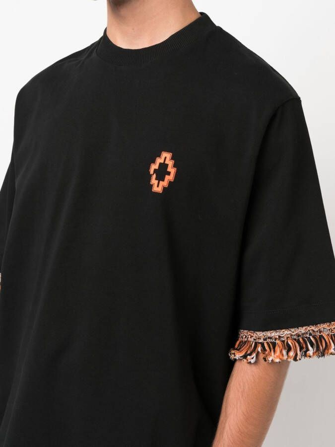 Marcelo Burlon County of Milan T-shirt met franje afwerking Zwart