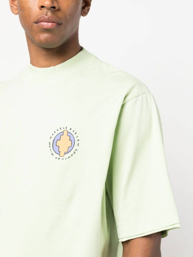 Marcelo Burlon County of Milan T-shirt met logo Groen