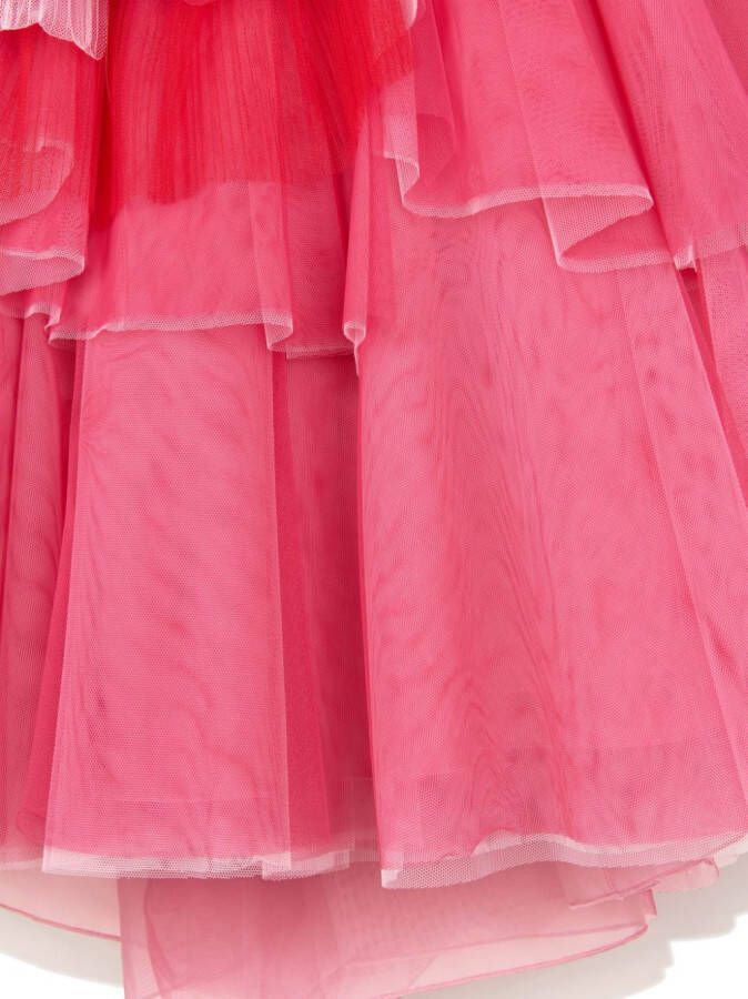 MARCHESA KIDS COUTURE Jurk met bloemenpatch Roze