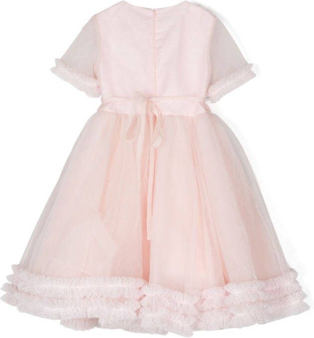 MARCHESA KIDS COUTURE Midi-jurk met ruches Roze