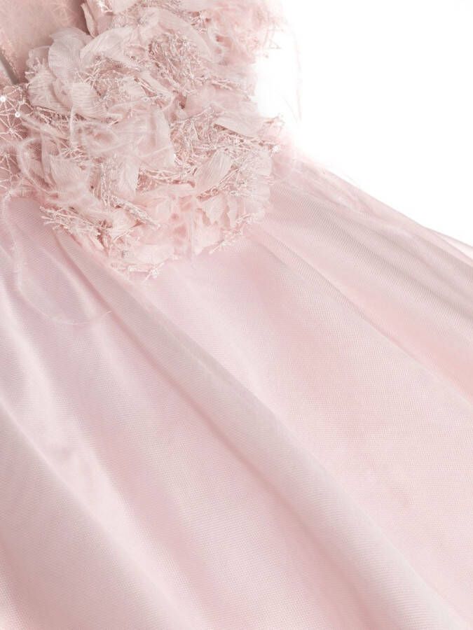 MARCHESA KIDS COUTURE Jurk met bloemapplicatie Roze