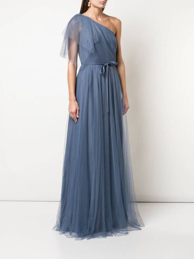 Marchesa Notte Bridesmaids Asymmetrische jurk Blauw