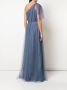 Marchesa Notte Bridesmaids Asymmetrische jurk Blauw - Thumbnail 4