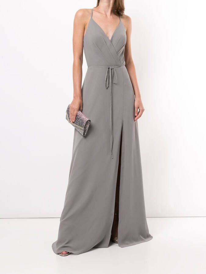 Marchesa Notte Bridesmaids Sessa avondjurk met open rug Grijs