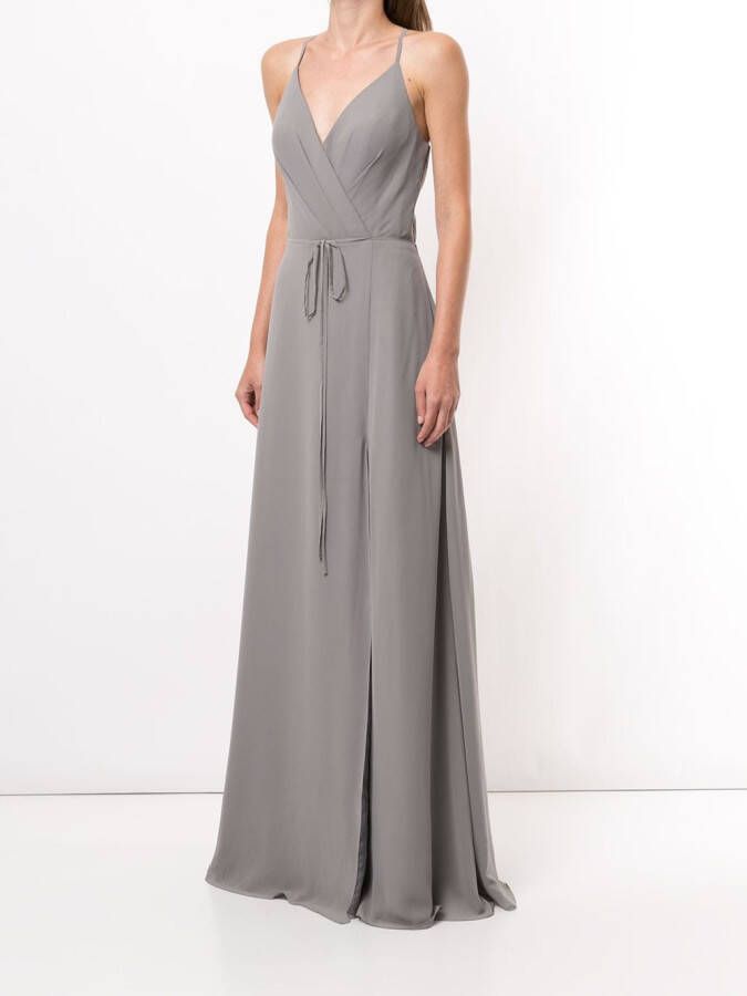 Marchesa Notte Bridesmaids Sessa avondjurk met open rug Grijs