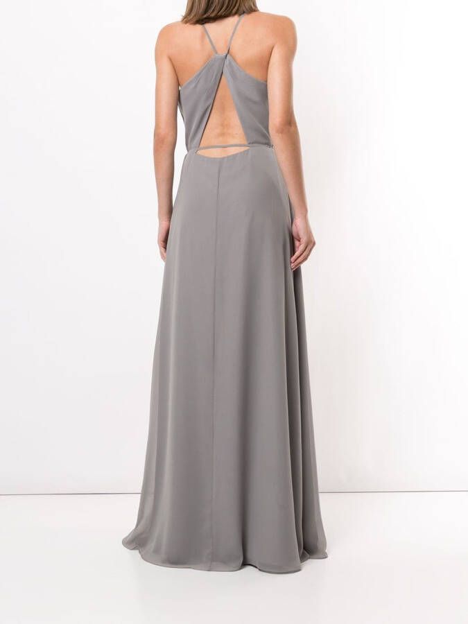 Marchesa Notte Bridesmaids Sessa avondjurk met open rug Grijs