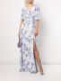 Marchesa Notte Bridesmaids Maxi-jurk met bloemenprint Blauw - Thumbnail 2