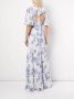 Marchesa Notte Bridesmaids Maxi-jurk met bloemenprint Blauw - Thumbnail 4