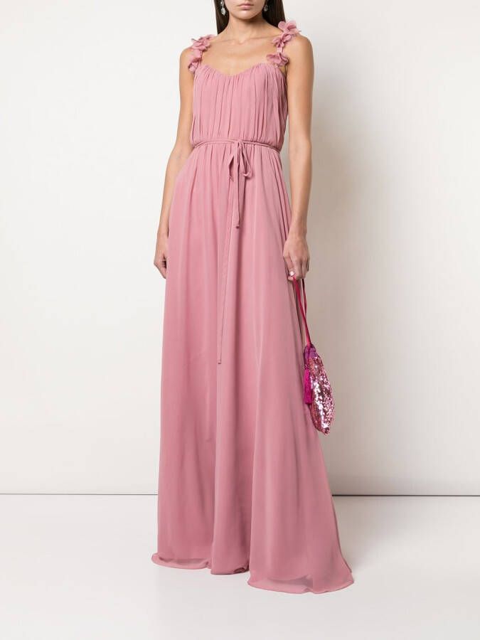 Marchesa Notte Bridesmaids Maxi-jurk met geborduurde bloemen Roze