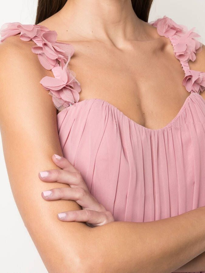 Marchesa Notte Bridesmaids Maxi-jurk met geborduurde bloemen Roze