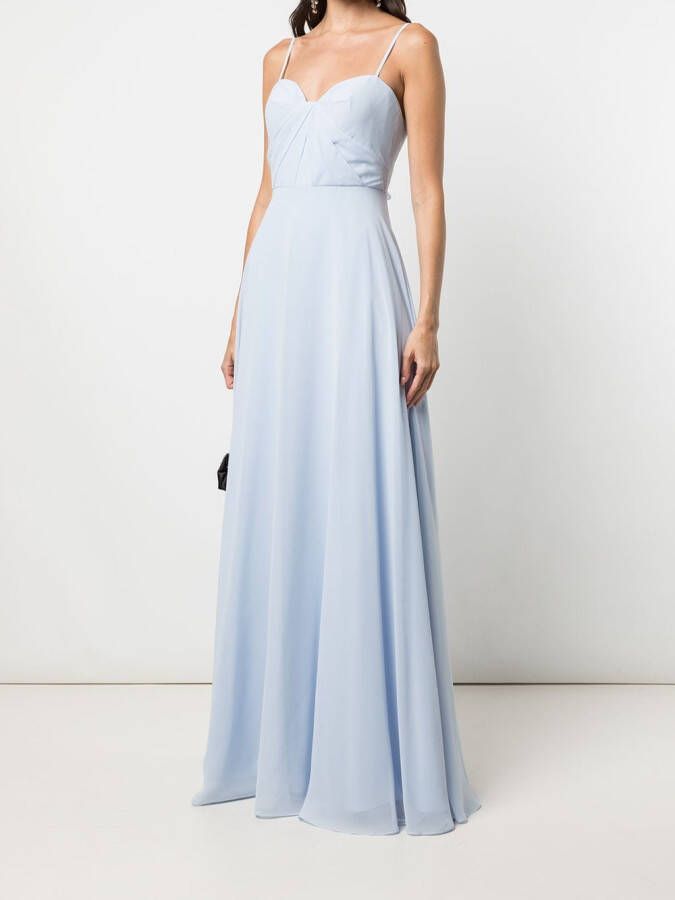 Marchesa Notte Bridesmaids Maxi-jurk met gedraaid detail Blauw
