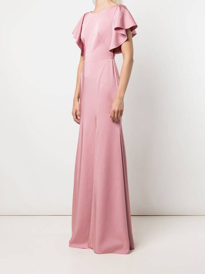 Marchesa Notte Bridesmaids Maxi-jurk met korte mouwen Roze