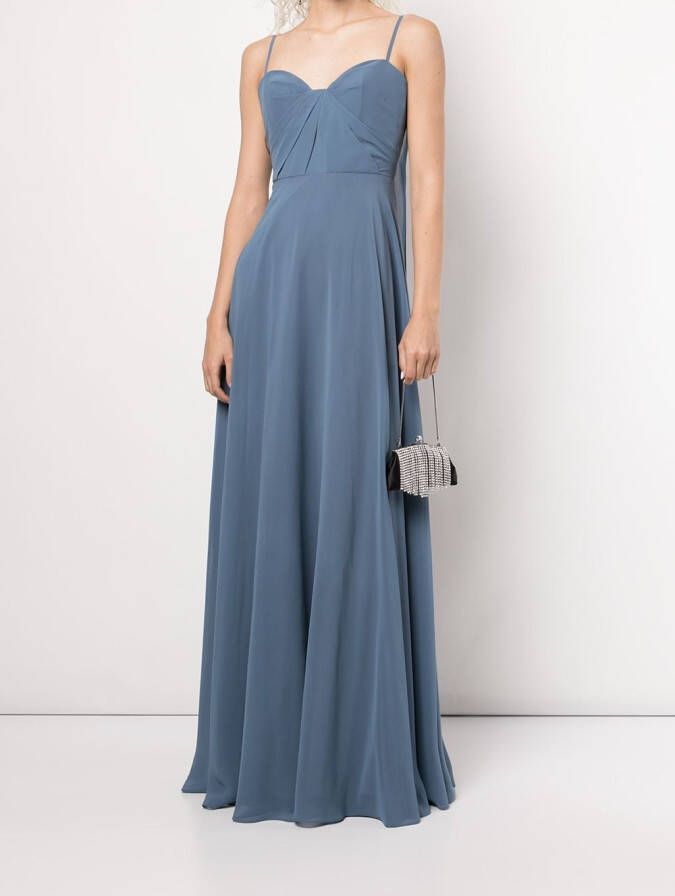 Marchesa Notte Bridesmaids Maxi-jurk met spaghettibandjes Blauw