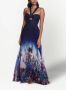 Marchesa Notte Avondjurk met bloemenprint Blauw - Thumbnail 2