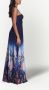 Marchesa Notte Avondjurk met bloemenprint Blauw - Thumbnail 3