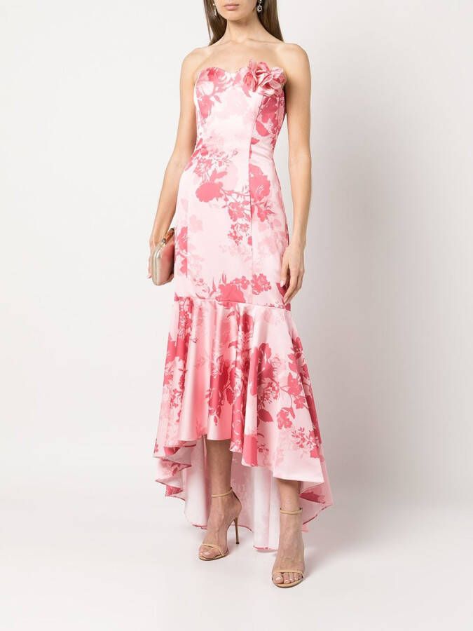 Marchesa Notte Jurk met bloemenprint Roze
