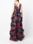 Marchesa Notte Maxi-jurk met bloemenprint Rood - Thumbnail 4