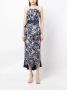 Marchesa Notte Midi-jurk met bloemenkant Blauw - Thumbnail 3