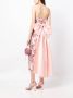 Marchesa Notte Midi-jurk met bloemenkant Roze - Thumbnail 2