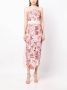 Marchesa Notte Midi-jurk met bloemenkant Roze - Thumbnail 3