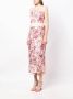 Marchesa Notte Midi-jurk met bloemenkant Roze - Thumbnail 4