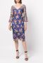 Marchesa Notte Midi-jurk met bloemenkant Veelkleurig - Thumbnail 2