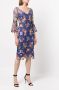 Marchesa Notte Midi-jurk met bloemenkant Veelkleurig - Thumbnail 3