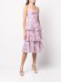 Marchesa Notte Midi-jurk met bloemenprint Roze - Thumbnail 3