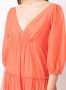Marchesa Notte Midi-jurk met V-hals Oranje - Thumbnail 5