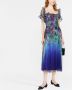 Marchesa Notte Midi-jurk met vierkante hals Blauw - Thumbnail 2