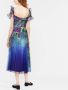 Marchesa Notte Midi-jurk met vierkante hals Blauw - Thumbnail 3