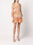 Marchesa Notte Mini-jurk met ruches Oranje - Thumbnail 3